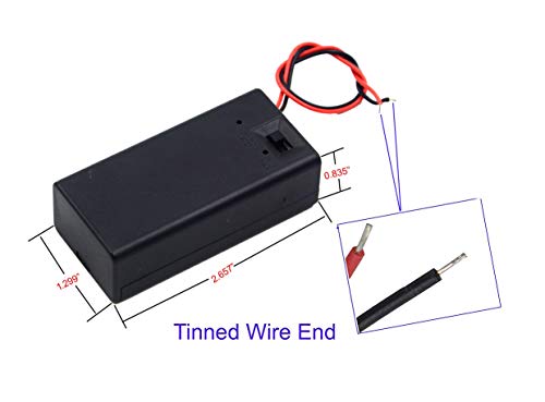 (Pack of 5 9v Battery Holder, 9 Volt Battery Holder with Switch, 9v Battery Case with Switch