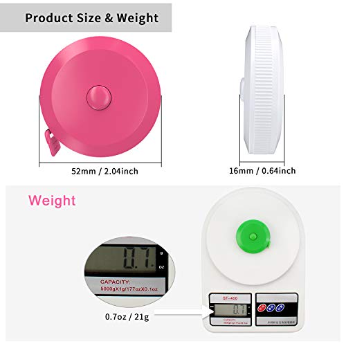 DiCUNO 6-Pack Soft Retractable Measuring Tape, 60-Inch 1.5 Meter, 6 Colors - color: 6 Colors