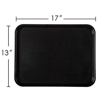 Eslite Rectangular Plastic Serving Trays, Black, Set of 6 - color: Black