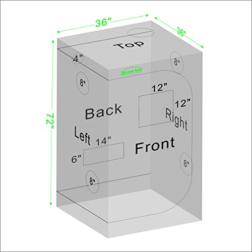 3x3 Grow Tent, 36"x36"x72" Hydroponics Growing Tent - size: 36"x36"x72"