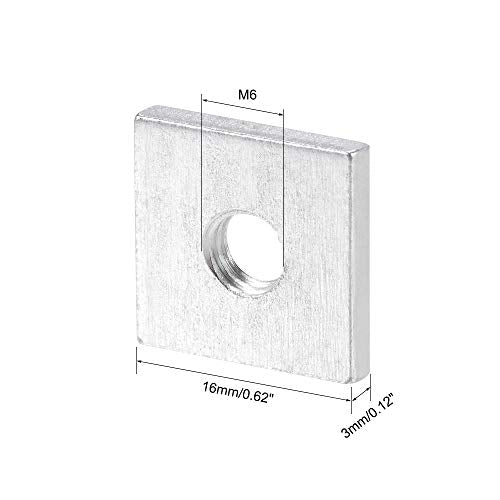 uxcell Square Nuts M6x16mmx3mm Zinc-Plated Metric Coarse Thread Assortment - size: M6x16mmx3mm
