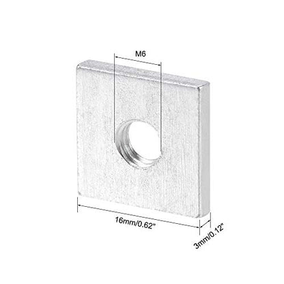 uxcell Square Nuts M6x16mmx3mm Zinc-Plated Metric Coarse Thread Assortment - size: M6x16mmx3mm