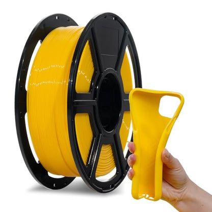 FLASHFORGE PLA Flexible 1.75 mm, 4X Longer Stretch 3D Printer Filament 1Kg (2.2lbs) Spool - Dimensional Accuracy +/- 0.02 mm, Ideal for Printing Soft Accessories - color: Yellow