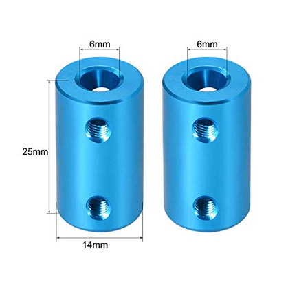 uxcell 6mm to 6mm Bore Rigid Coupling Set Screw L25XD14 Aluminum Alloy,Shaft Coupler Connector for 3D Printers, Motor Accessories,Blue - size: 6mm to 6mm