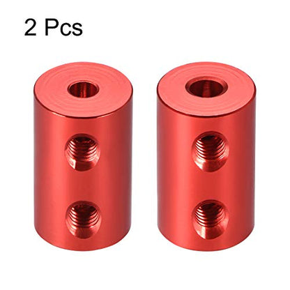uxcell 1/8 inch to 4mm Bore Rigid Coupling Set Screw L20XD12 Aluminum Alloy,Shaft Coupler Connector,Motor Accessories,Red,2pcs - size: 3.17mm to 4mm