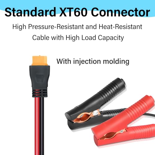 10AWG XT60 to Alligator Clips,XT60 to Battery Alligator Clip Cable - size: Alligator Clip to XT60