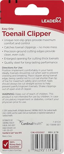 Leader Toenail Clipper for Adults, Easy Grip Nail Clipper, White & Blue, 1ct - style: Toenail Clipper