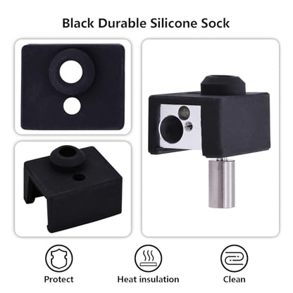 Creality 300℃ High Temperature Heat Block Kit for Ender-3S1, 3D Printer Heating Block Titanium Alloy Throat Tube 3 Silicone Socks and 5 PCS Nozzle Kit for Ender 3 S1/S1 Pro/Plus, CR-10 Smart Pro