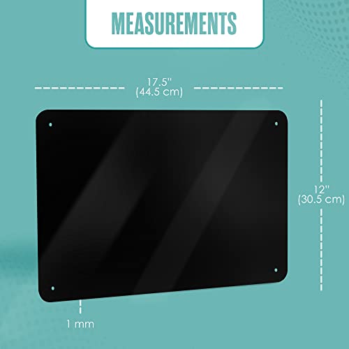 Magnetic Board Magnet Board for Wall Metal Sheets for Magnets Black 18x12” - color: Black