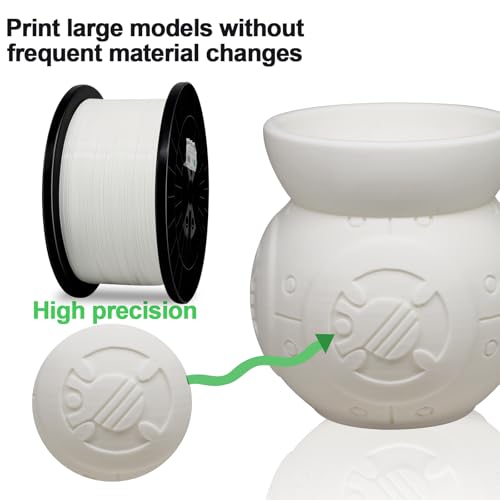 YOUSU 5KG(11lbs) PLA Plus Filament 1.75mm White, PLA+ Filament 1.75mm 3D Printer Filament, Cost Effective Large Roll 3D Printing Filament for Big Projects - color: F14-pla+ 5kg White, size: F-PLA+