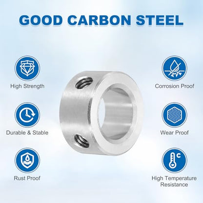 MECCANIXITY 4 Pcs Shaft Collars, 15mm Bore Solid Stainless Steel Set 2 Screw Shaft Collar 25mm OD 12mm Thickness for Motor Garden Cart Pulley Machinery and Industrial Use - size: 15mm ID 25mm OD 12mm H with 2 Screw