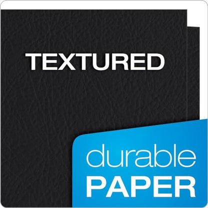 Oxford Twin-Pocket Folders,Textured Paper,Letter Size,Black,Holds 100 Sheets,Box of 25 (57506EE),8-1/2 x 11,(Pack of 5) - color: Black, size: 25 Count (Pack of 5)
