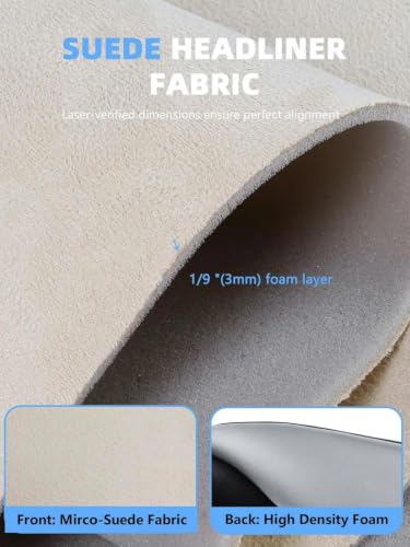 Brown Suede Headliner Fabric - 96" L × 60" W Auto Head Liners, Fabric Tube Packaging with Foam Backing for Cars, Trucks, SUVs, RVs, Boats - Home Repair/DIY Headliner Material - color: Coffee Brown, size: 96"L×60"W
