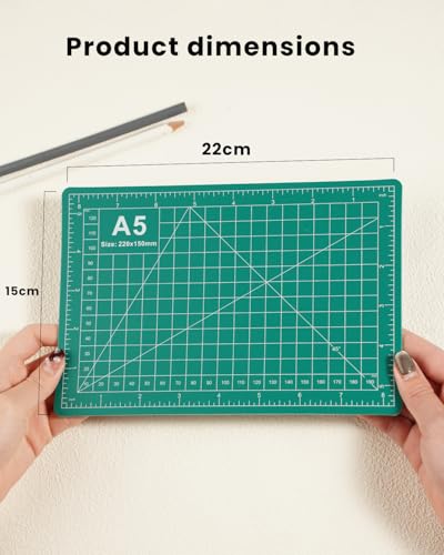 A5 Double-Sided Ruler Rack Cutting Mat - 5-Layer Green Rotary Craft Mat Rulers for Sewing, Quilting & Precision Cutting