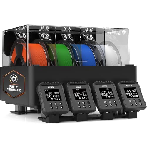 【EIBOS Official】 3D Printer Filament Dryer Tetras, AMS Heater Upgrade for Bambu Lab AMS, Dry While Printing, 4-Spool Independent Chambers, Auto-Venting, Storage Box, Power-Saving, for Nylon, PLA, PETG - size: 4 Chambers