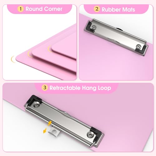 Plastic Clipboards, Pink 8.5x11 Clip Board - color: Pink