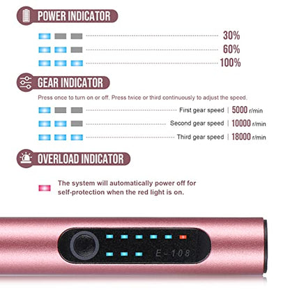 Electric Engraving Pen with 37 Bits, USB Rechargeable Cordless Engraving Machine, Portable DIY Rotary Engraver for Jewelry Wood Glass Stone Carving (Rose red)