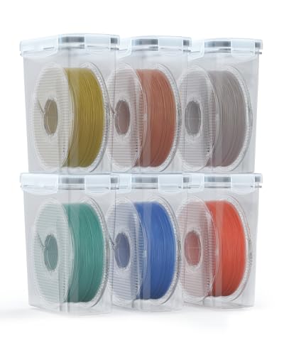 AMZPro Filament Storage Box - 6 Pack Filaments Container for 3D Printing Filaments Sealing and Protection - Portable Filament Storage with Desiccant,Water-Proof and Dust-Proof 4.0L(9.03 * 8 * 3)