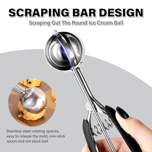 Cookie Scoop 2 Tbsp for Baking, Professional Stainless Steel Ice Cream Scoop 44mm, Melon Baller Muffin Scoop, Good Soft Grips, Quick Trigger Release, 30ml (2 Tablespoon) - size: 2 tbsp (44 mm)