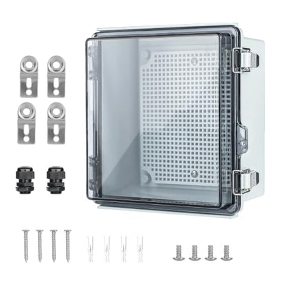 Junction Box Outdoor Waterproof Electrical Box IP67 ABS Project Enclosure - color: Clear, size: 5.9"x5.9"x3.5"