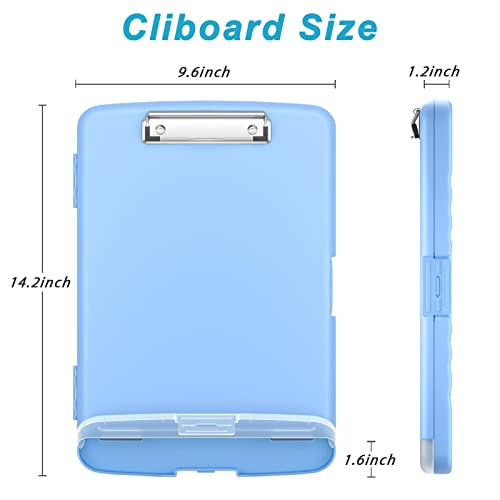 Rimilak Clipboard with Storage, 8.5 x 11'' High Capacity Clip Board, Blue - color: Blue