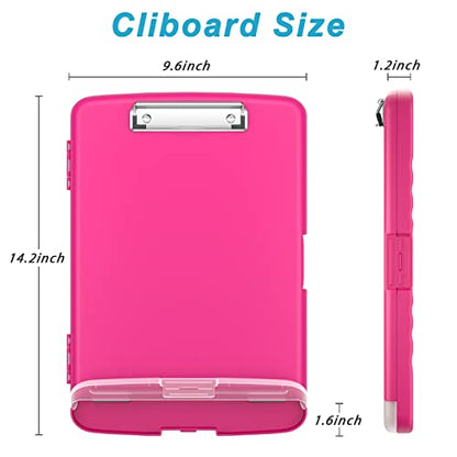 Rimilak Clipboard with Storage, 8.5 x 11'' High Capacity Clip Board, Red - color: Red