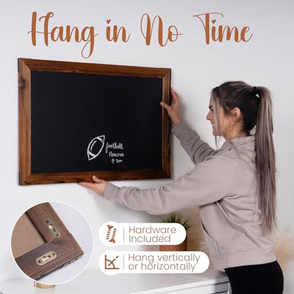 Loddie Doddie Magnetic Chalk Board Sign, Magnet Board for Wall, 20" x 30" - color: Rustic Frame, size: 20"W x 26.5"H