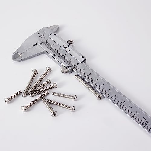 M4 x 20mm 25mm 30mm 35mm 40mm Button Head Socket Cap Screws Bolts, Stainless Steel 304, Metric Allen Hex Drive, Bright Finish, Fully Threaded, Assortment Kit 50PCS - size: Button M4x20-40 mm