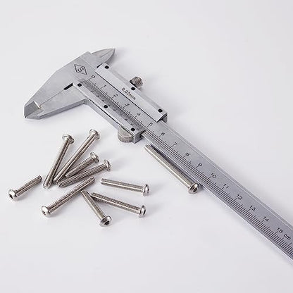 M4 x 20mm 25mm 30mm 35mm 40mm Button Head Socket Cap Screws Bolts, Stainless Steel 304, Metric Allen Hex Drive, Bright Finish, Fully Threaded, Assortment Kit 50PCS - size: Button M4x20-40 mm