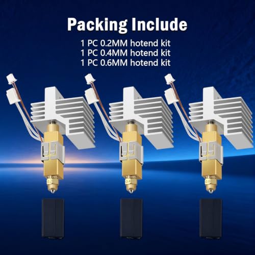 3PK CC2 Hotend 0.2/0.4/0.6MM Centauri Carbon 2 Ceramic Hot End - style: 3PK 0.2/0.4/0.6MM CC2 Hotend