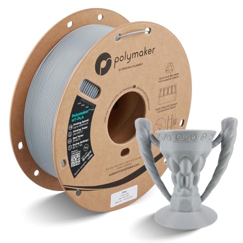 Polymaker HT-PLA Filament 1.75mm Grey 1KG, High Temp PLA, Neatly Wound - color: 114 - 1.75mm Grey (Hex Code: #6c7477), size: 1kg HT-PLA