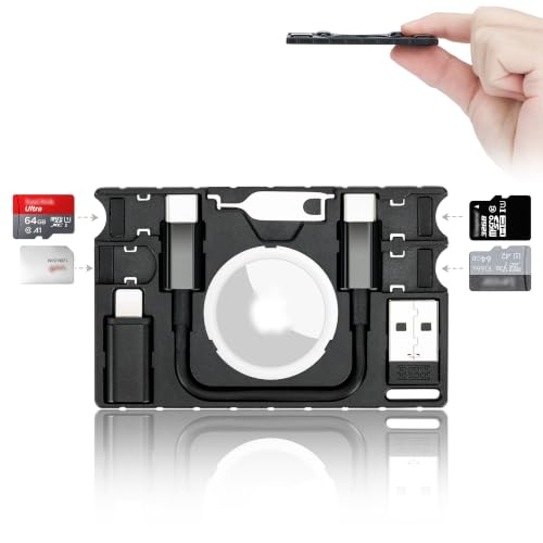 Multi-Functional Micro SD Card Holder for AirTag Portable Cable Card - size: Slim Style