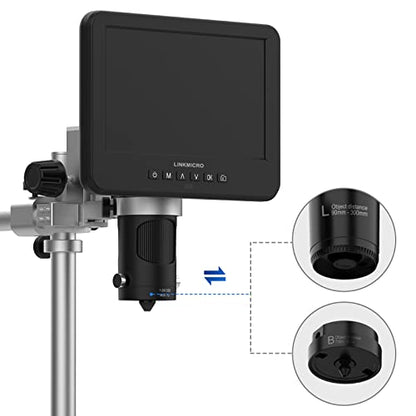 LM246MS 3 Lens 7 inch HDMI Digital Microscope for Adult Soldering - size: 3 Lens 7" HDMI