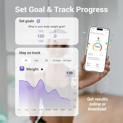 Ovutek Smart Scale for Body Weight Digital Bathroom Scale with BMI Body Fat - color: White