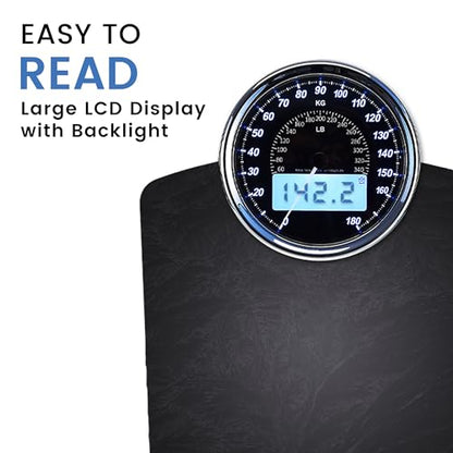 EILISON 2-in-1 Digital & Analog Bathroom Scale, 400 lbs, Large Display - color: Grey