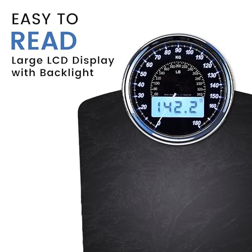 EILISON 2-in-1 Digital & Analog Bathroom Scale, 400 lbs, Large Display - color: Grey