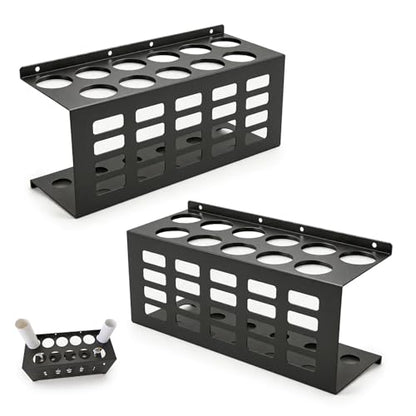 2 Pack 11 Slots Black Grease Tube Holder, Caulk Tube Rack for Work Van, Heavy Duty Wall Mount Storage Organizer for Garage Workshop