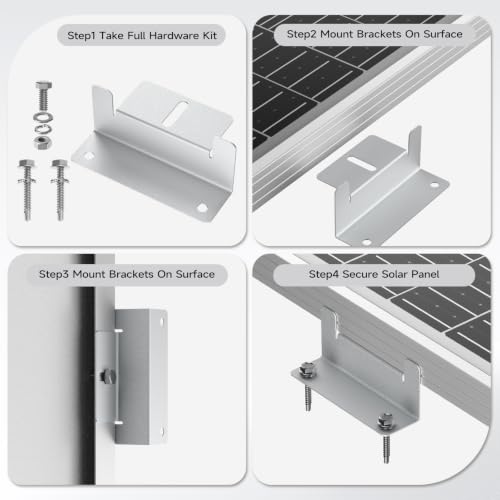 8Units Solar Panel Mounting Z‑Brackets for RV Boat Trailers & Off‑Grid Use - size: 2set
