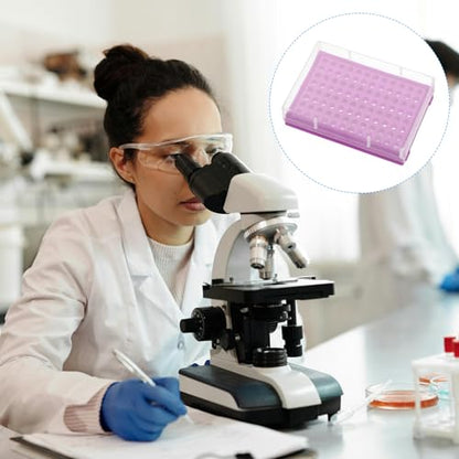 PATIKIL 96 Wells PCR Tube Rack for 0.2ml Test Strips Tubes, 5pcs Waterproof Tubes Filling Tray Centrifuge Tube Holder, Purple - color: Purple