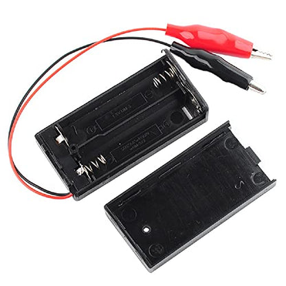 3V 2 Cell AA Battery Holder Case with ON/Off Switch Alligator Clip