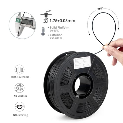 iSANMATE Carbon Fiber ASA Filament 1.75mm,UV/Rain/Heat Resistant Tough 3D Printer Filament, ASA CF Perfect for Outdoor Functional Parts, Dimensional Accuracy +/- 0.02mm, 1kg Spool (2.2lbs) - color: Black Cf