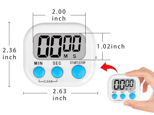 Lasubst Digital Classroom Timers for Teachers Kids School Supplies Bulk with Magnetic Back 24 Pack, Black White Pink Purple Blue Green - color: Black White Pink Purple Blue Green