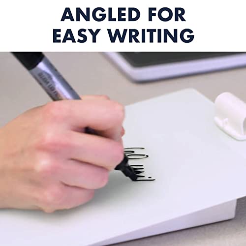Quartet Dry Erase White Board 9"W x 11"H Desktop Glass Pad with Removable Clip and Marker, White (GDE119)