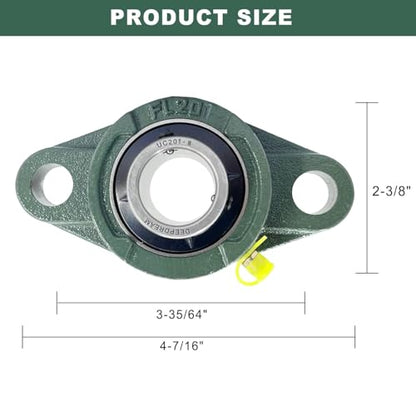 UCFL201-8 Pillow Block Bearing - Pack of 10 Flange Mounted Pillow Block Bearings - Chrome Steel Bearings with 1/2" Bore, Self Alignment - size: UCFL201-8-10PCS