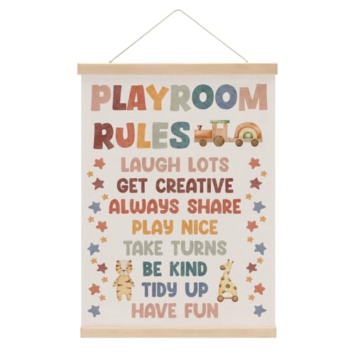 Playroom Decor Boho Poster Hanger, Nursery Decor Play Room Wall Decoration - color: Multi 0034