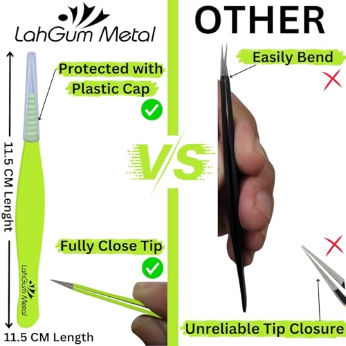 High Precision Sharp Pointed Tweezers for Women Facial Hair Chin Remover, Pointy Needle Nose Tweezers Ingrown Hairs Extra Thin & Ultra Fine Tip Point Tweezer Splinter Removal Tool Kit