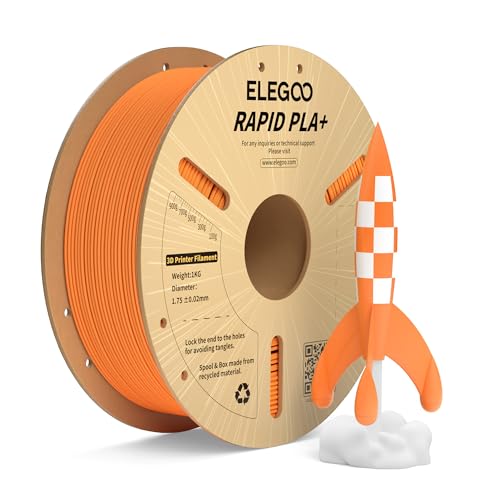 ELEGOO Rapid PLA Plus 3D Printer Filament 1.75mm Orange 1KG - color: 1kg Orange