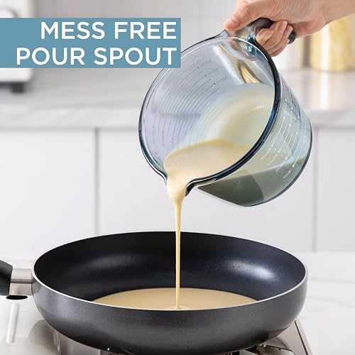 COOK WITH COLOR Glass Measuring Cups - Ideal for Cooking and Baking, Blue - color: Blue