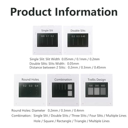 Young's Double-Slit Experiment Single Slit Double Slits Interference Diffraction Grating Sheet Optical Physical Experiment Kit Optics Elements