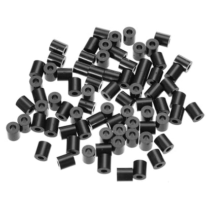 PATIKIL M3 Black ABS ID 3.2mm,OD 7mm,Length 8mm, Nylon Round Spacer Washers, 120Pcs Plastic Standoff Rubber Nut Unthreaded for M3 Screws Electrical Outlet Switch Receptacle - size: 3.2mm x 7mm x 8mm